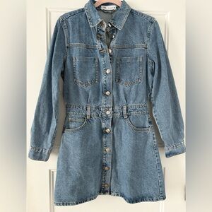 Zara Light Blue Denim Dress Jacket